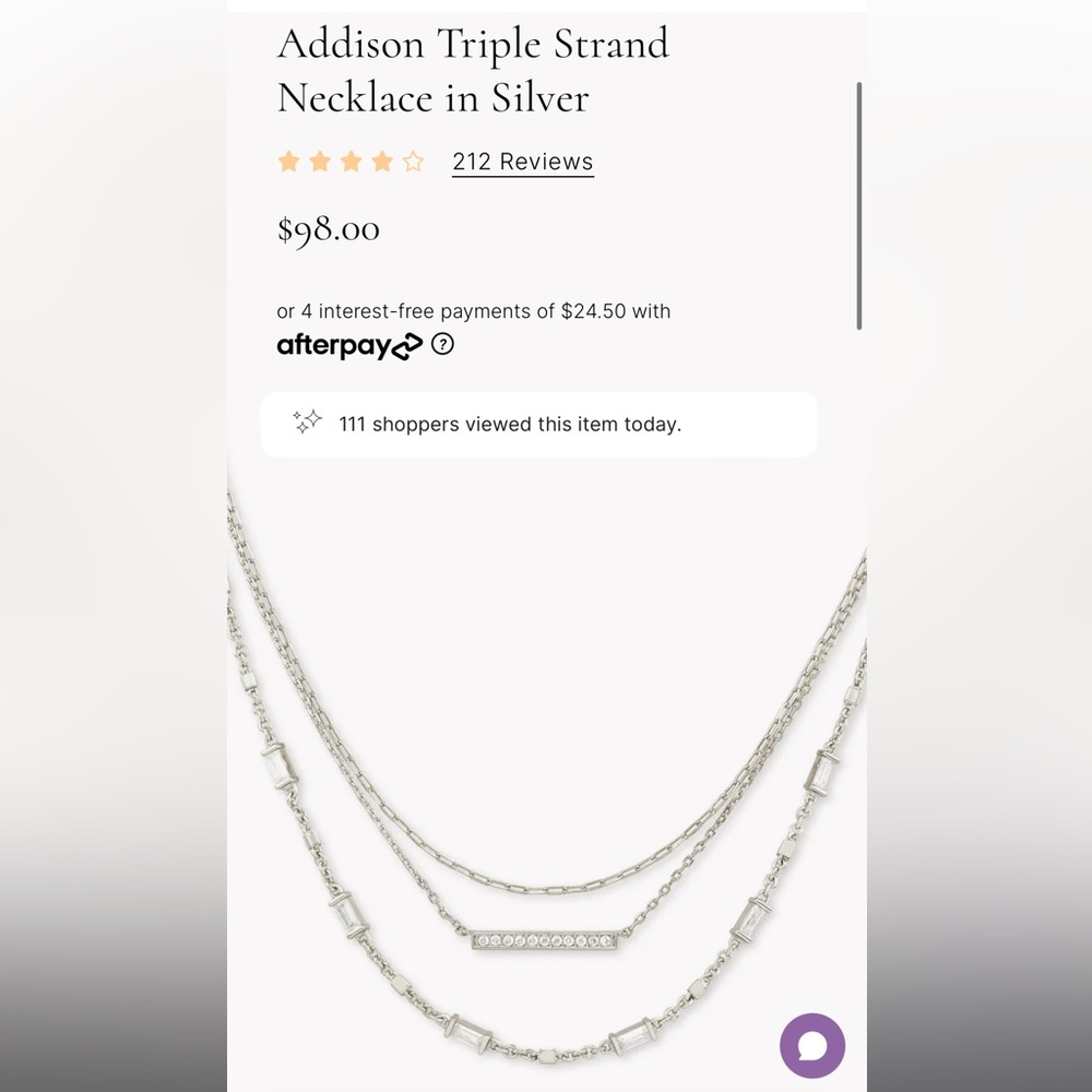 Kendra Scott Addison necklace in Silver